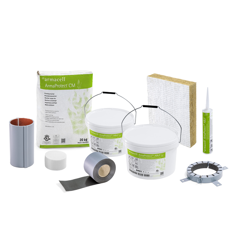 Group of ArmaProtect passive fire protection products