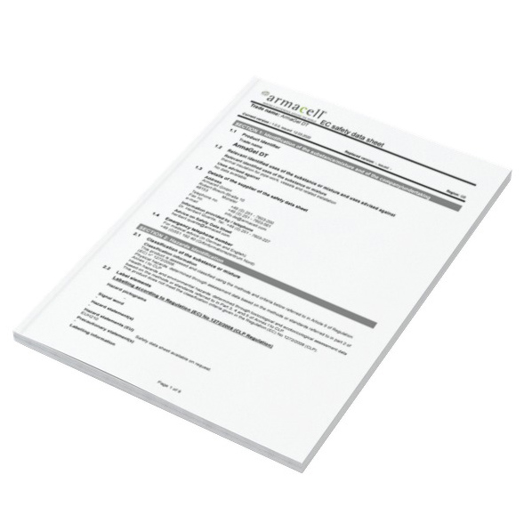 Front page of a safety datasheet from Armacell