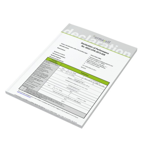 Front cover of Declaration of Performance from Armacell
