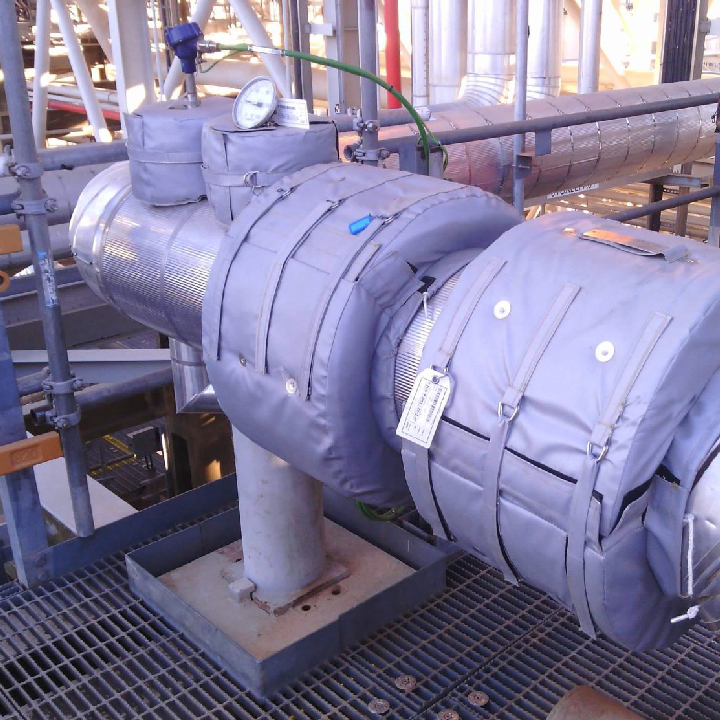 Photo of insulated jackets from Armacell installed at the job site